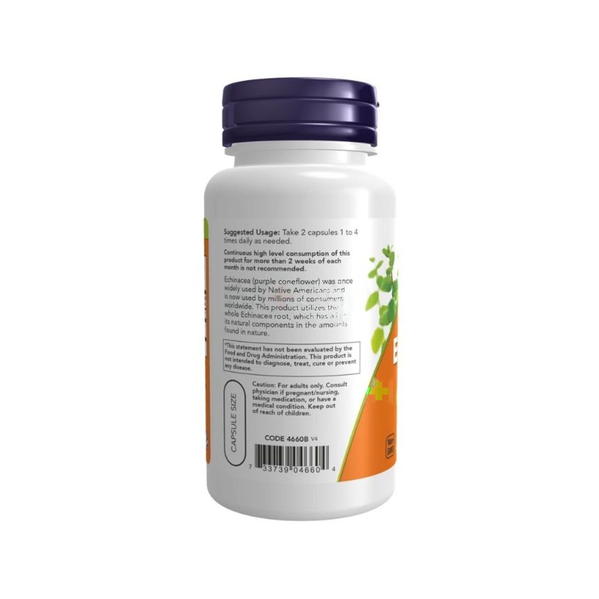 NOW Echinacea Purpurea Root 400mg 100 Capsules