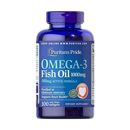 Puritans Pride Omega-3 Fish Oil 1000 Mg, 100 Softgels