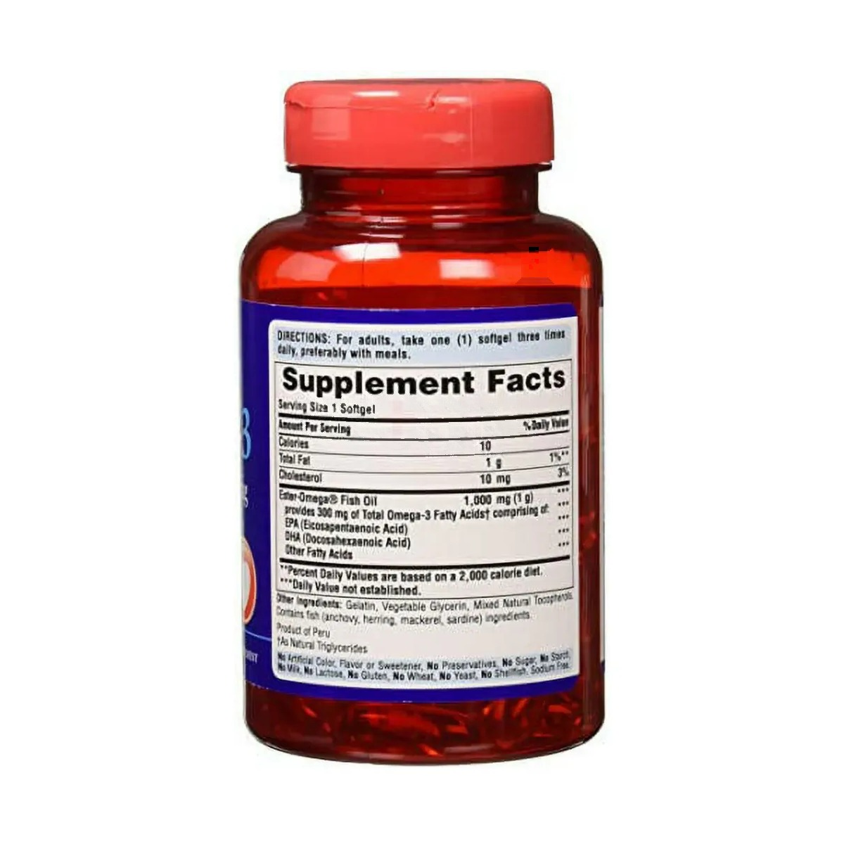 Puritans Pride Omega-3 Fish Oil 1000 Mg, 100 Softgels