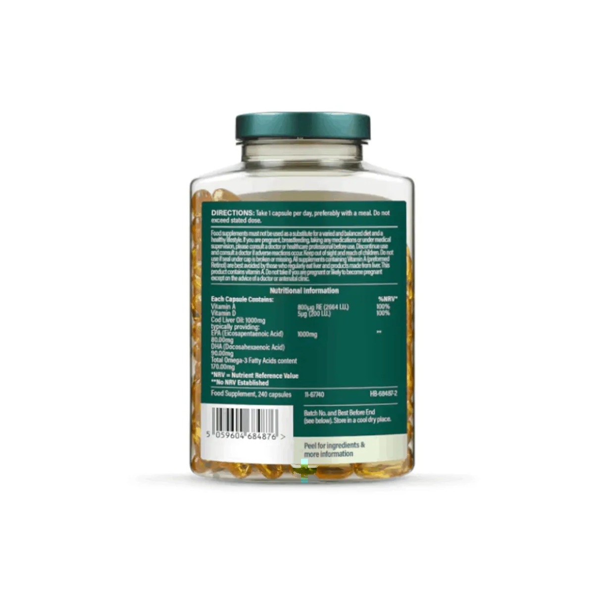 Holland & Barrett Pure Cod Liver Oil 1000mg 240 Capsules