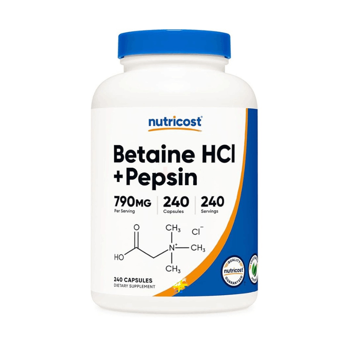 Nutricost Betaine HCl + Pepsin 790mg 240 Capsules