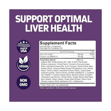 Herbtonics Liver Cleanse Detox & Repair Formula 120 Vegan Capsules