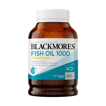 Blackmores Fish Oil 1000 Odourless | Maintains Heart, Skin, Eye & Brain Health | 400 Capsules