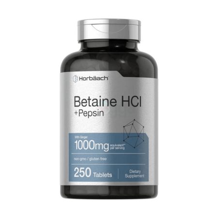 Horbäach Betaine HCl with Pepsin | 1000mg | 250 Tablets