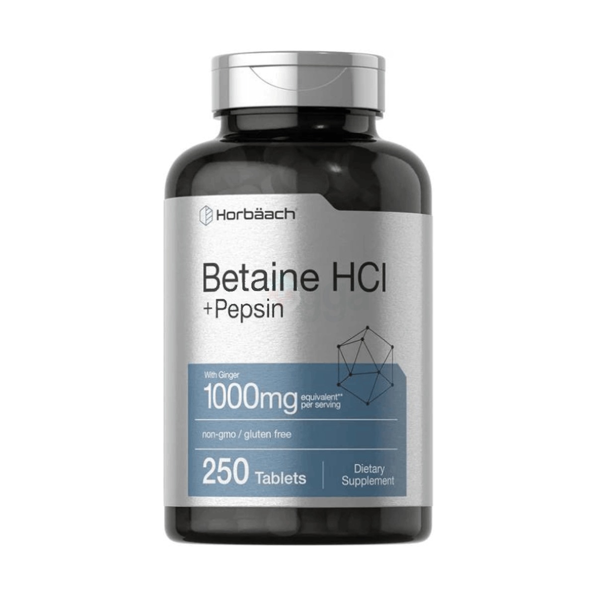 Horbäach Betaine HCl with Pepsin | 1000mg | 250 Tablets
