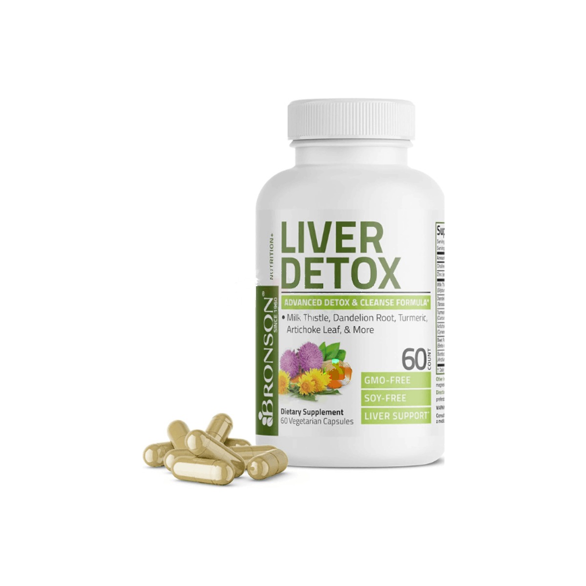 Bronson Liver Detox Advanced Detox & Cleansing Formula Supports 60 Caps