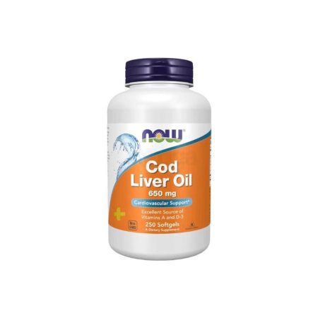 NOW Foods Supplements, Cod Liver Oil 650 mg,Vitamins A and D-3, 250 Softgels