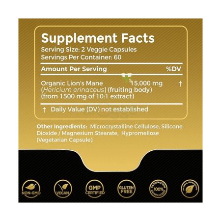 Wellness LabsRx Lions Mane Supplement Capsules - 120 Count