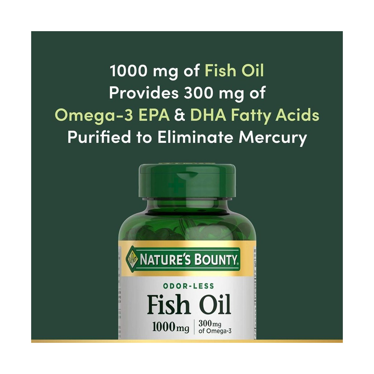 Nature's Bounty Odor-Less Fish Oil 1000mg 120 Softgels