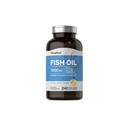 Piping Rock Omega-3 Fish Oil Lemon Flavor, 1000 mg, 240 Softgels