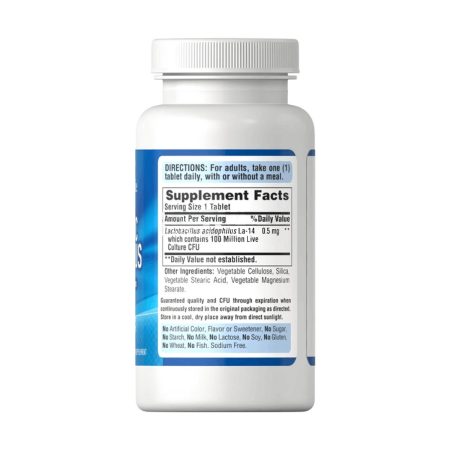 Puritan's Pride Probiotic Acidophilus (100 Million Live Cultures) 100 Tablets