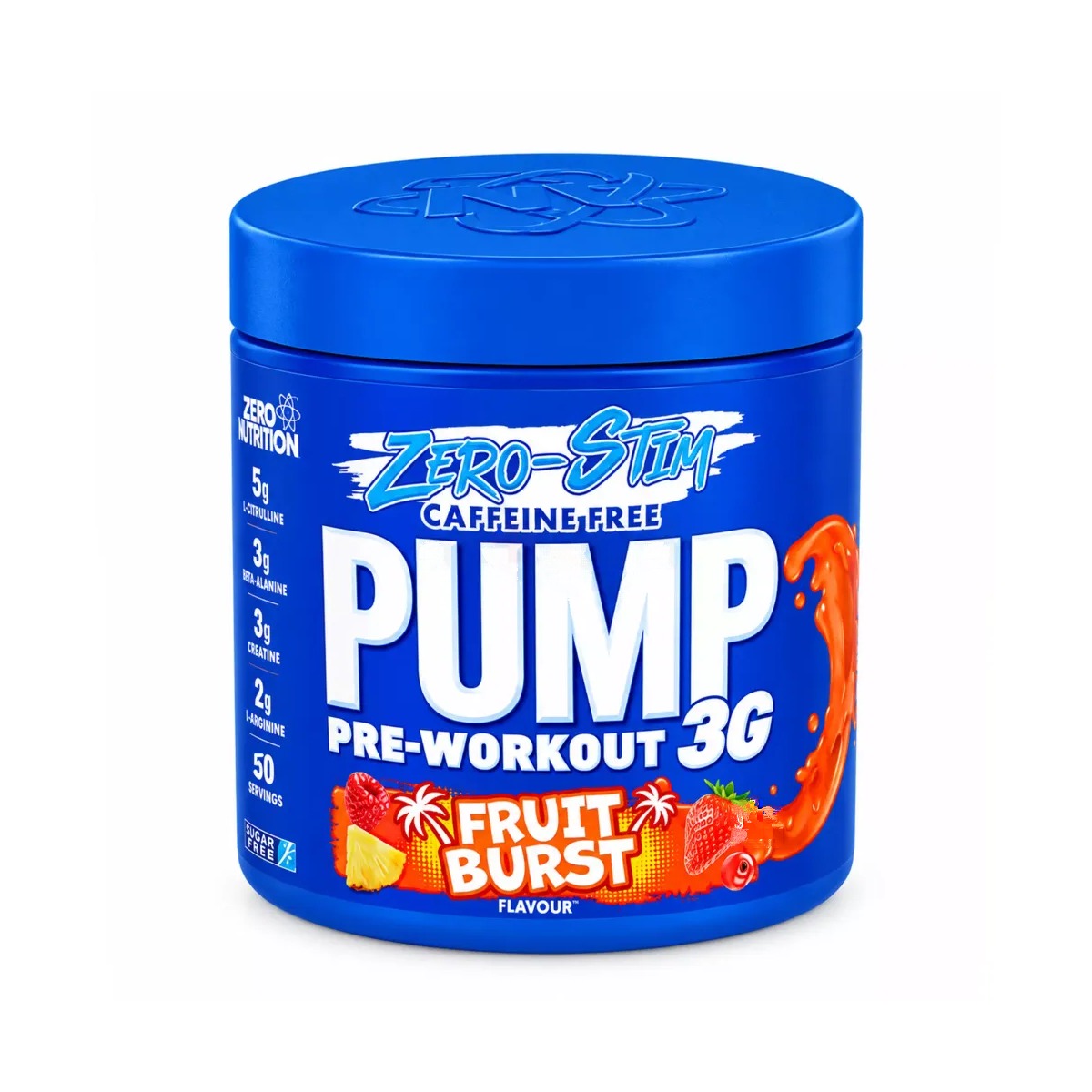 Applied Nutrition Pump Zero Pre Workout - Zero Stim, Caffeine Free, Energy & Performance (375g - 25 Servings) (Fruit Burst)