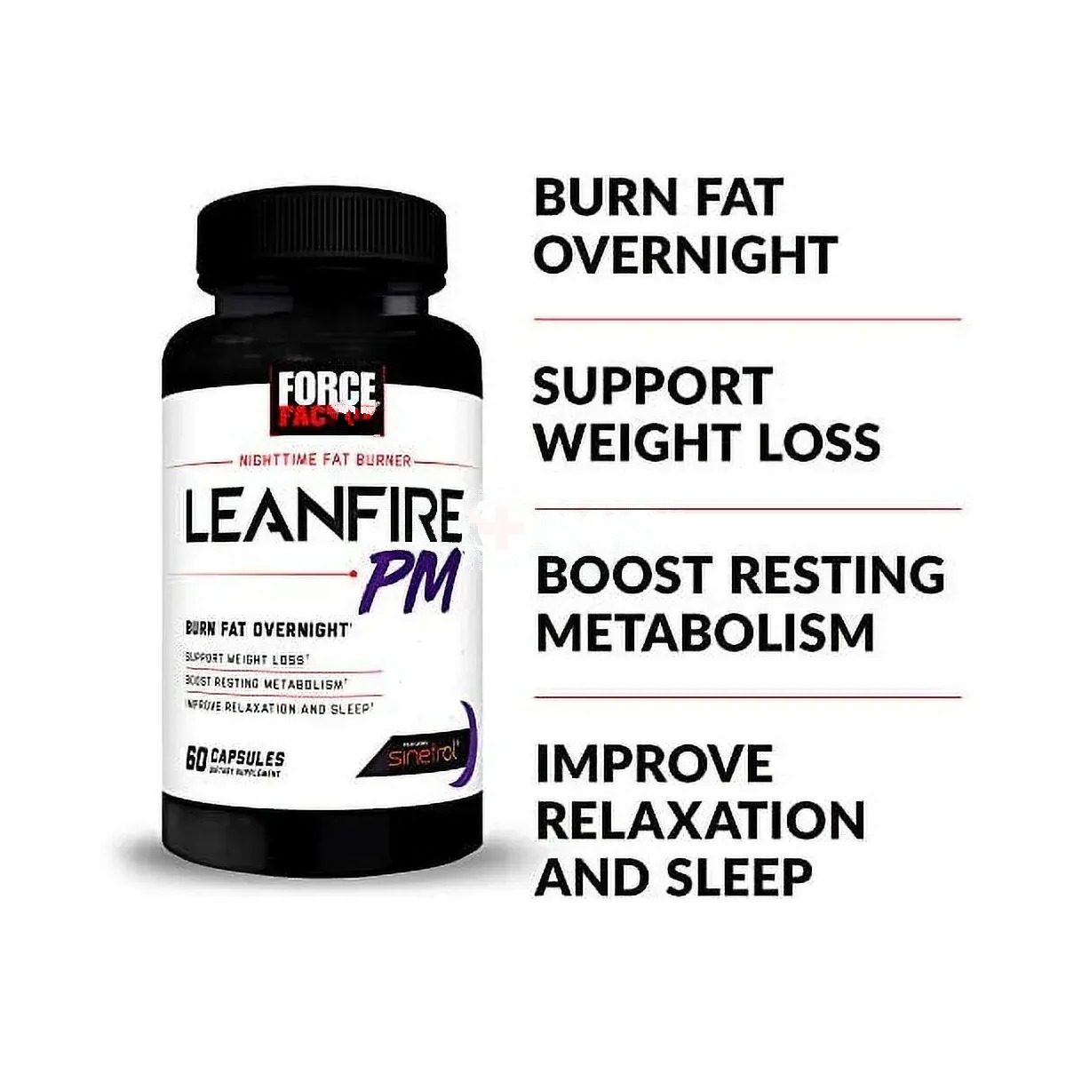 Force Factor Store LeanFire PM Weight Loss Pills for Women and Men, Fat Burner and Overnight Weight Loss Pills to Burn Fat, Boost Metabolism 60 Cap