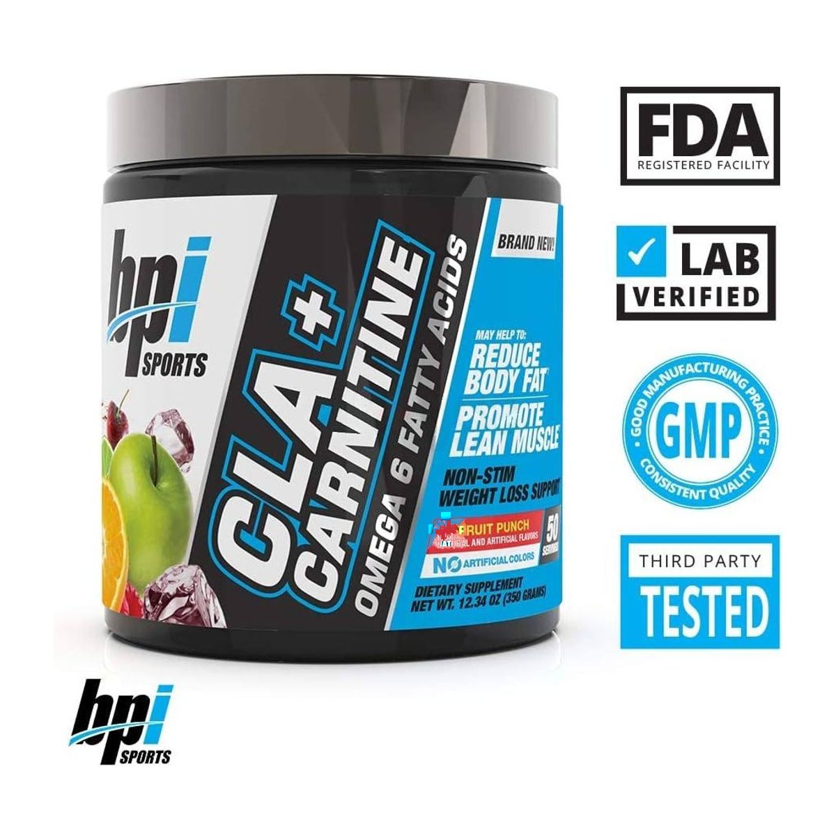 BPI CLA+Carnitine, Fruit Punch, 50 Serving