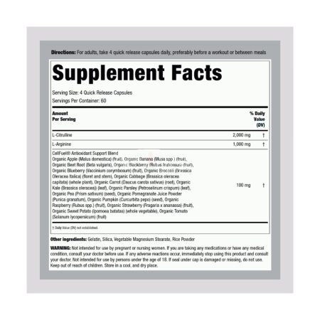 Fitness Labs Nitric Oxide Max, 240 Capsules
