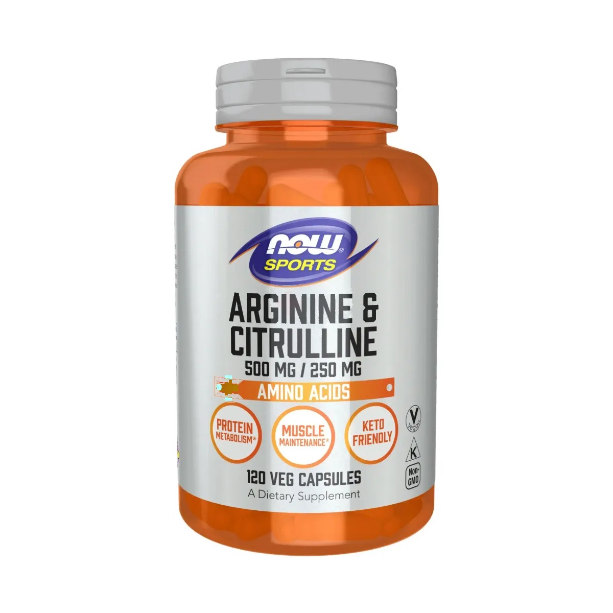 NOW Sports Nutrition, Arginine & Citrulline 500 mg 250 mg, Amino Acids, 120 Veg Capsules