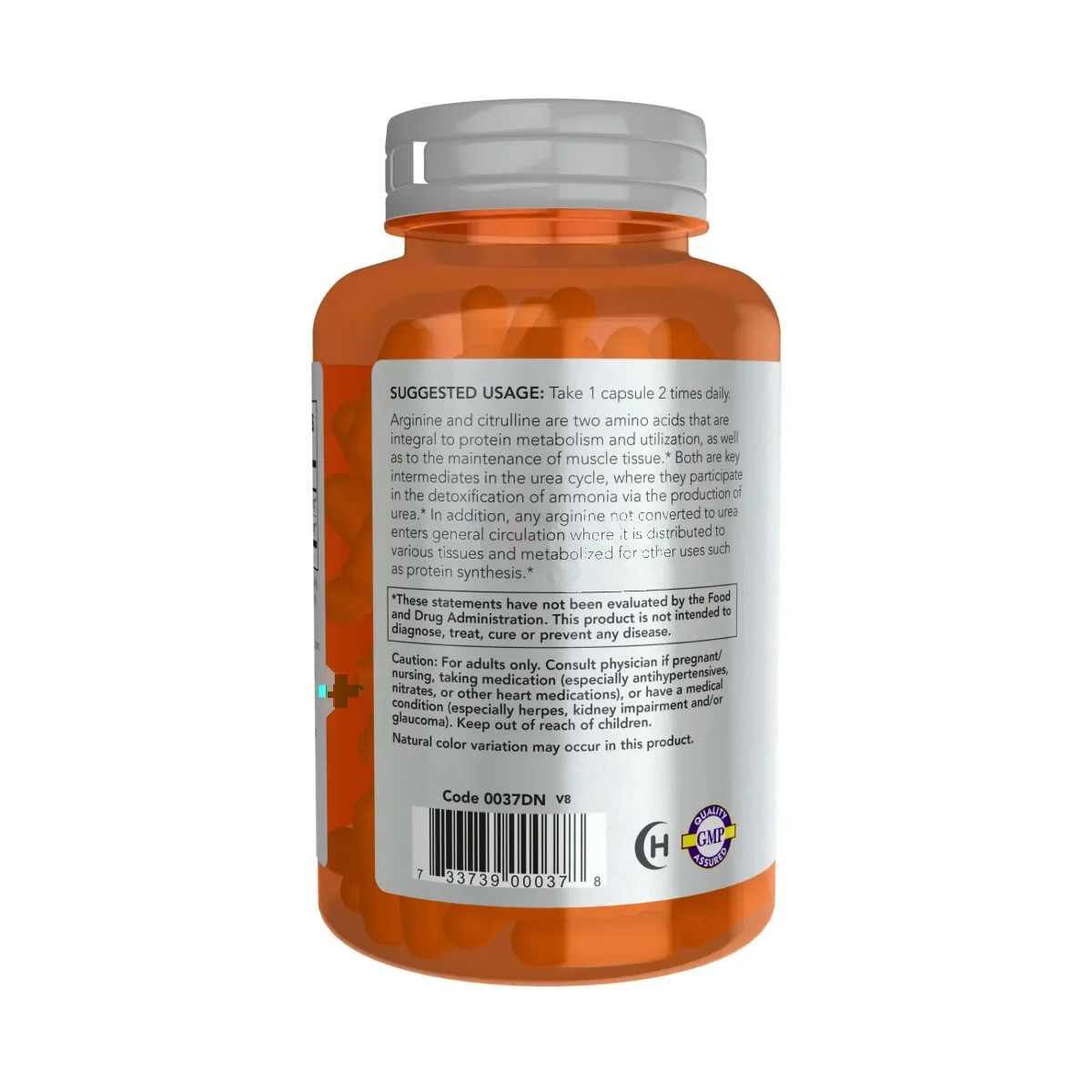 NOW Sports Nutrition, Arginine & Citrulline 500 mg 250 mg, Amino Acids, 120 Veg Capsules