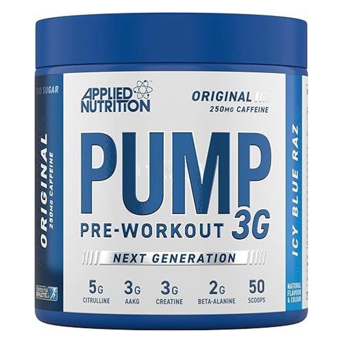 Applied Nutrition Pump 3G Pre Workout - Energy, Focus & Performance (375g - 25 Servings) (ICY Blue Raz)