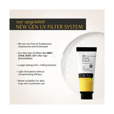Deconstruct Lightweight Gel Water Resistant Sunscreen for Oily Skin SPF 50+ PA+++ 50g