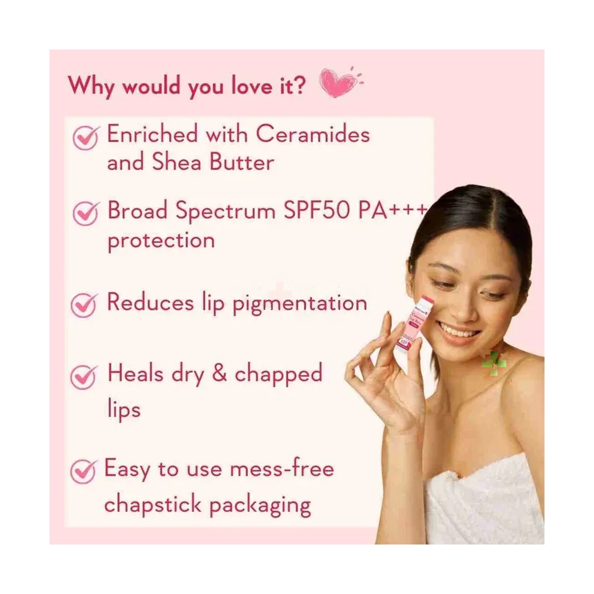 WishCare Ceramide Lip Balm Tinted with SPF 50 PA+++ 5g
