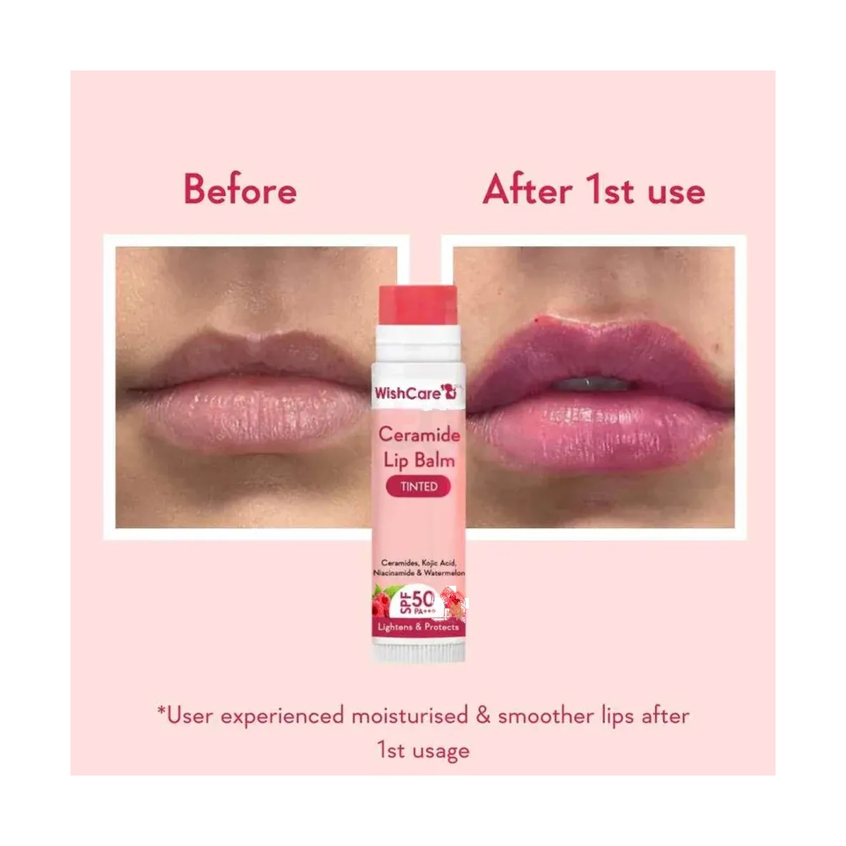 WishCare Ceramide Lip Balm Tinted with SPF 50 PA+++ 5g