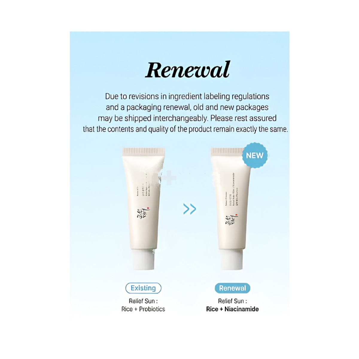 Beauty of Joseon Sunscreen: Relief Sun: Rice+ Niacinamide SPF50+ PA++++ 50ml