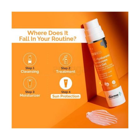 The Derma Co 1% Hyaluronic Sunscreen SPF50 PA++++ for Normal to Oily Skin  - 50g