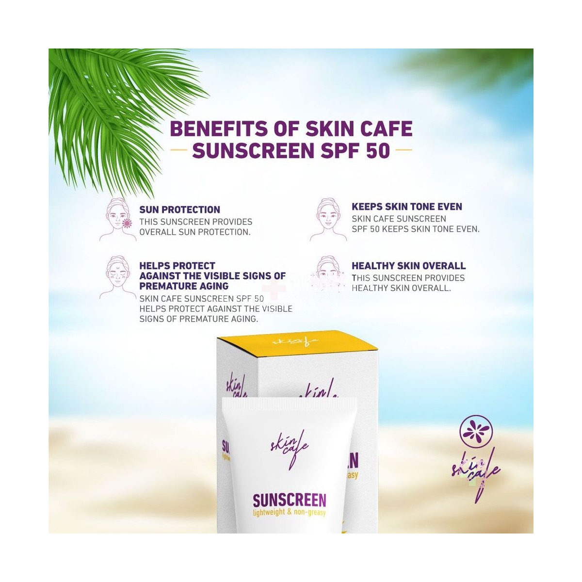 Skin Cafe Sunscreen SPF 50 PA+++ 60g