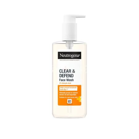 Neutrogena Clear & Defend 2% Salicylic Acid Oil Free Face Wash for Spot Prone Skin 200ml