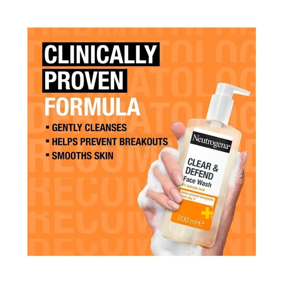 Neutrogena Clear & Defend 2% Salicylic Acid Oil Free Face Wash for Spot Prone Skin 200ml