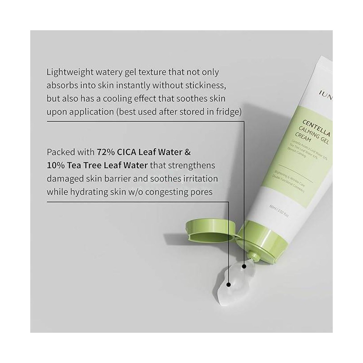 Iunik Centella Calming Gel Cream for Brightening & Wrinkle Care 60ml