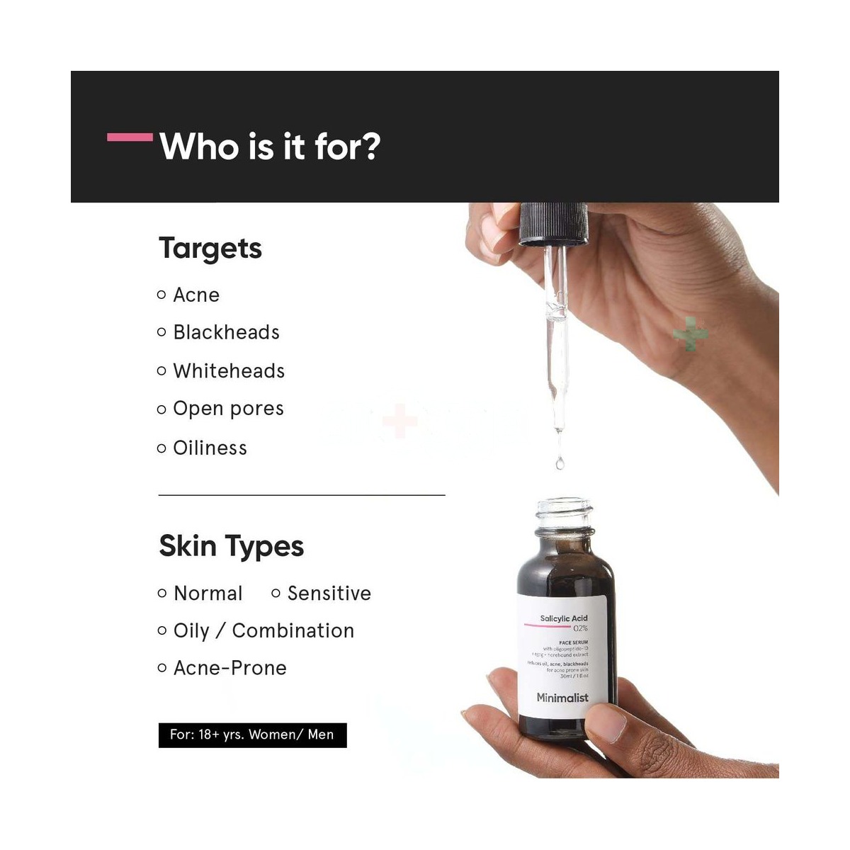 Minimalist Salicylic Acid 02% Face Serum for Reducing Acne, Blackheads & Excessive Oil 30ml