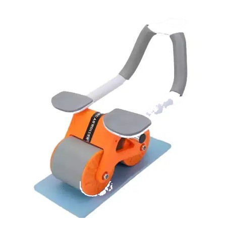 Automatic Rebound Ab Roller Wheel with Elbow Support, Timer and Dual-Wheel Design.