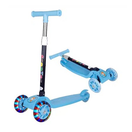 Beauenty Folding 3 Wheel Scooter for Kids,Toddler Scooter with LED Light Up Wheels, Adjustable Height & Best Gifts for Kids
