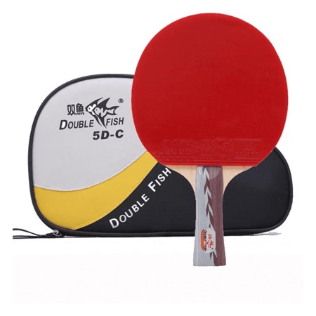 Double Fish Table Tennis Bat -5D-C-Red