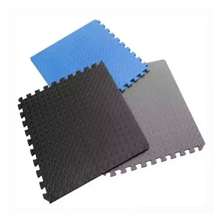 EVA Floor Mats Soft Gym Mats Black/Blue EVA Foam Floor Mat Puzzle with EVA Foam Interlocking Tiles for Exercise and Home Gym Protective Flooring