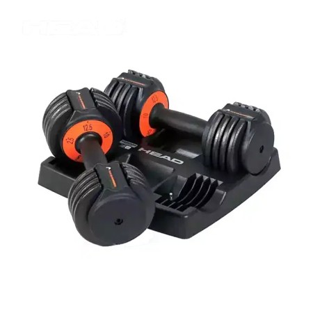 HEAD adjustable dumbbell pair, about 11.5 kg total