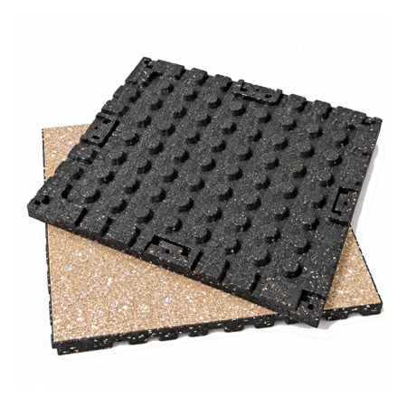 Interlocking rubber gym floor mat, 22mm, 20 by 20 inches