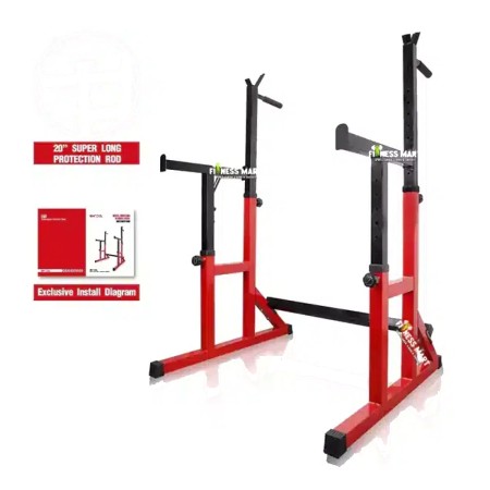 Home Gym Bench Press Squat Weight Lifting Strength Training,330lbs Max Load Dip Stand Squat Stand Dipping Station,Barbell Rack Squat Rack Adjustable