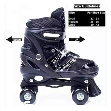 IRIS Roller Skates for Kids, pp and PVC Wheel with Adjustable Double Row Skate Rollerblades for Beginners/Children/Boys/Girls (Large)