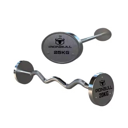 Ironbull Straight & Curl Chromed Fixed Barbell Set-(IR4B02-IR4B12)