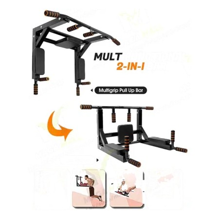 Multi function Chin Pull and Up Bar Wall Mounted Gym Workout Training Fitness