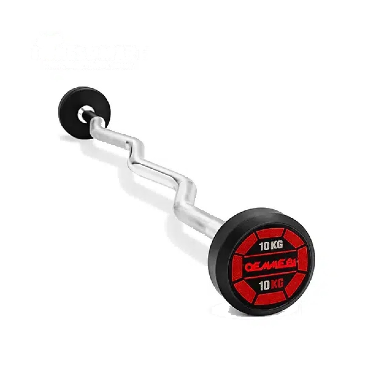 OEMMEBI Rubber Black & Red Round EZ Curl Barbell