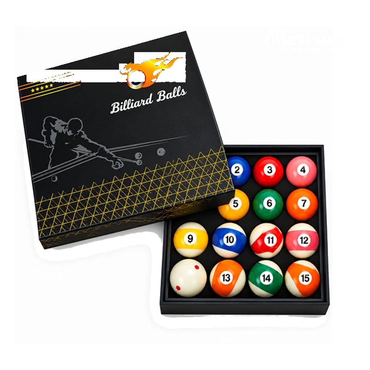 16-piece billiard pool ball set with cue ball