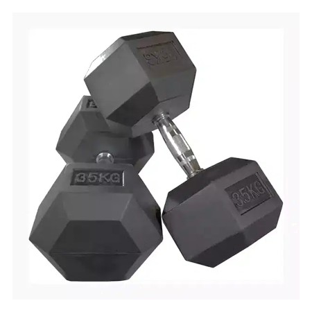 Professional Comfortable No Slip Coating Hex Dumbbell 35Kg-1 Pair