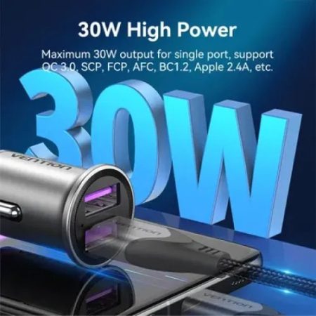 Vention FFEH0 Dual USB 30W Car Charger