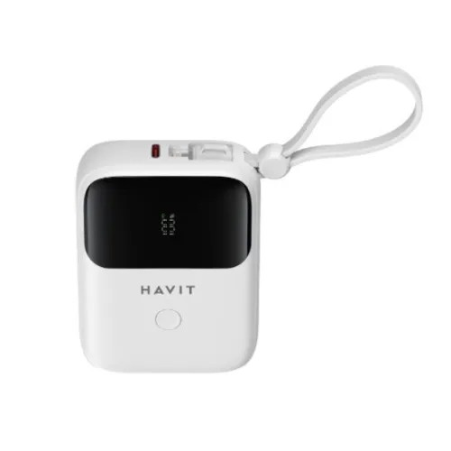 Havit PB5215 10000mah Digital Display Power Bank with USB-C & Lightning Cable
