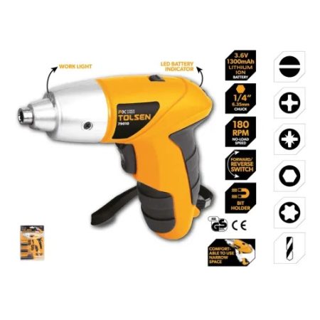 Tolsen 79010 3.6V Cordless Screwdriver