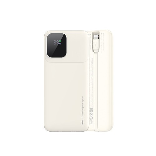 Recci RPB-P68 20000mAh 22.5W Fast Charging Power Bank With Built in Lightning & Type C Cable