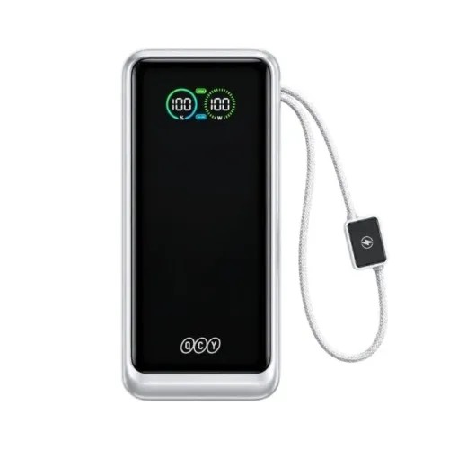 QCY HyperCharge PB20E 20000mAh 65W Fast Charging Power Bank with Built in Cable